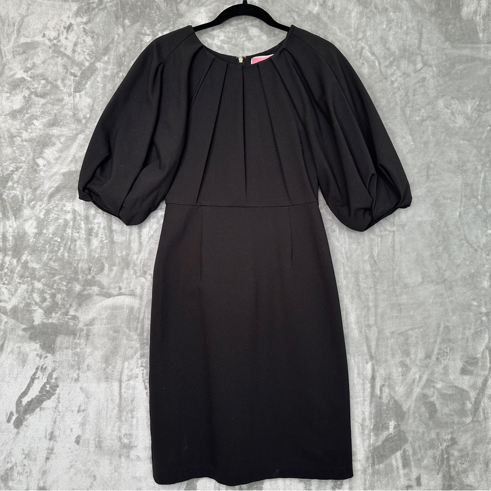 Black Puff-Sleeve Mini Dress